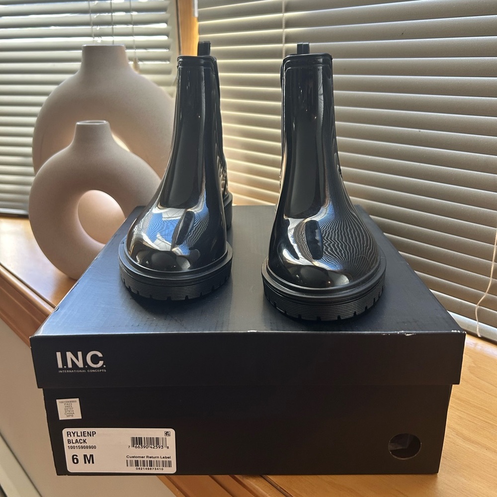 INC International Concepts Black Winter & Rain Boots